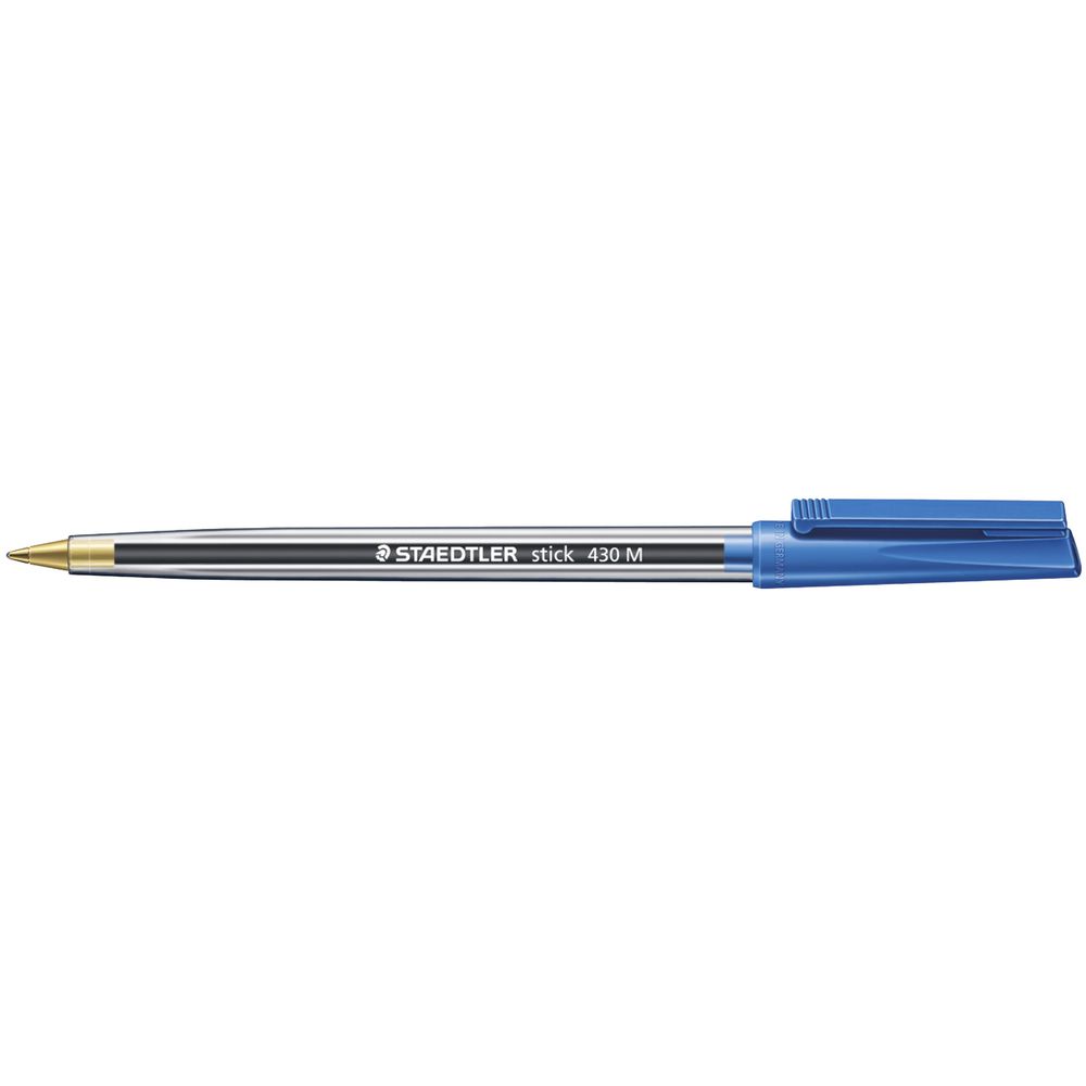 Staedtler Stick 430 Medium Ballpoint Pens Blue 50 Pack