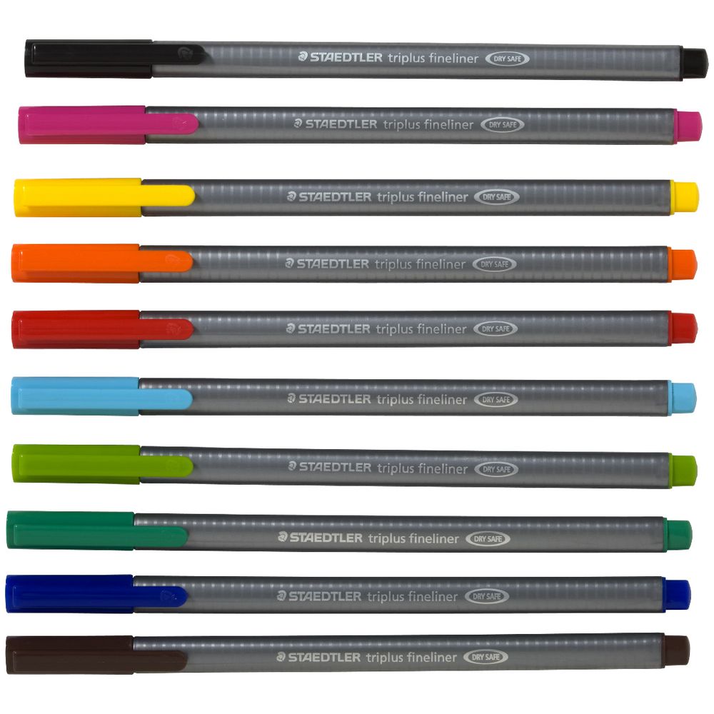 Staedtler Triplus 0.3mm Fineliners 334 Assorted 10 Pack