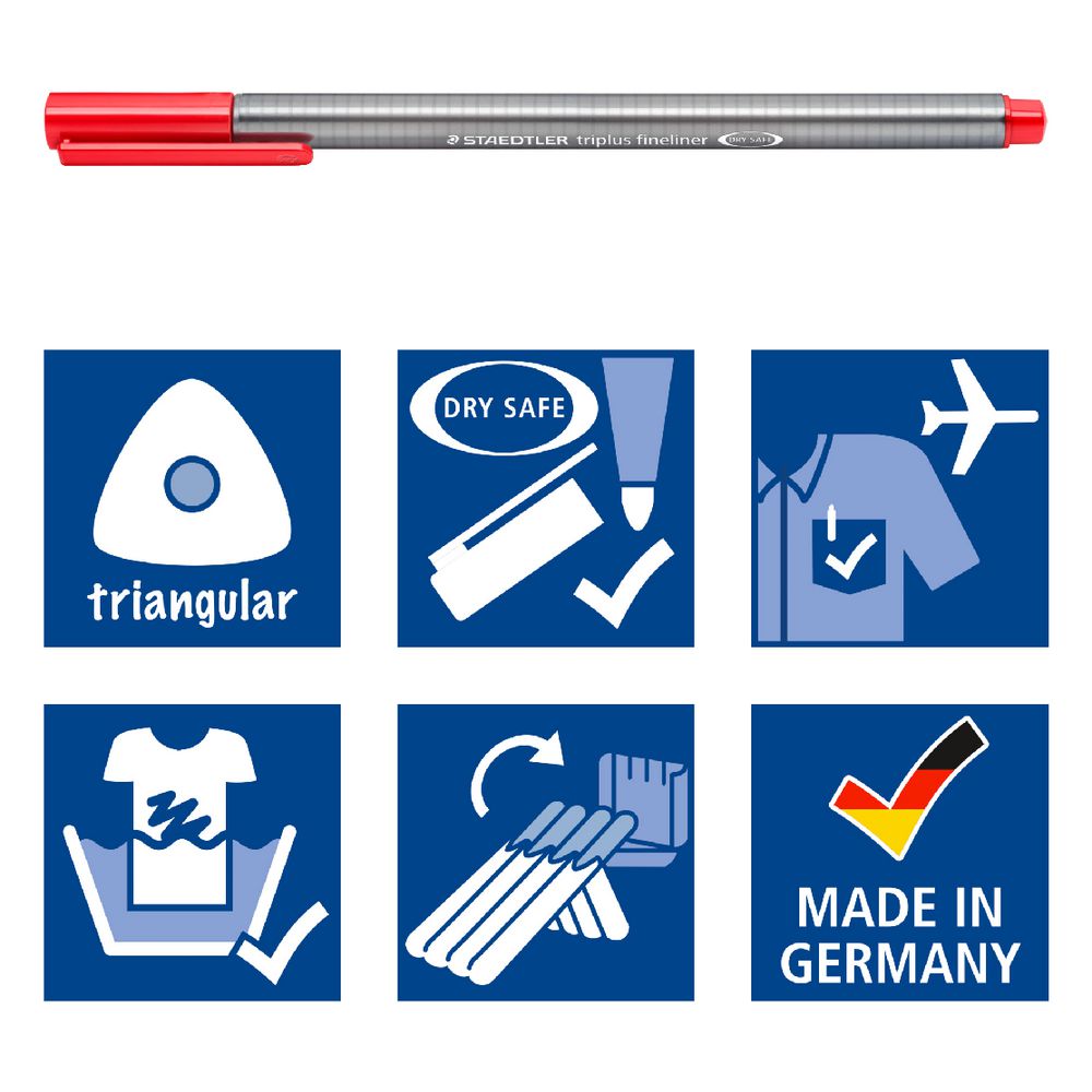 Staedtler Triplus 0.3mm Fineliners 334 Assorted 3 Pack
