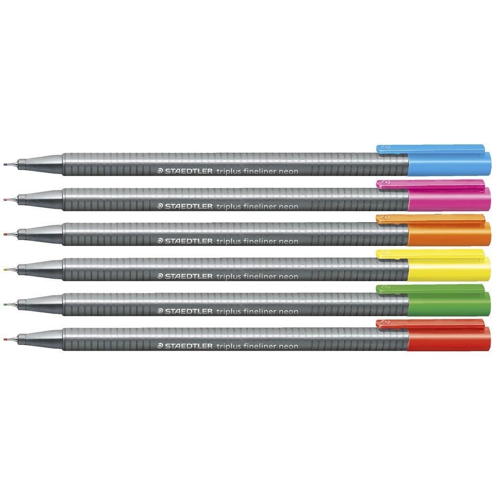 Staedtler Triplus 0.3mm Fineliners 334 Neon Colours 6 Pack