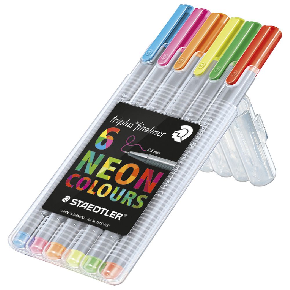 Staedtler Triplus 0.3mm Fineliners 334 Neon Colours 6 Pack