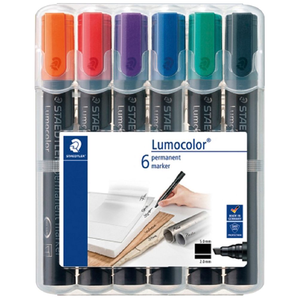 Staedtler Lumocolor Marker Assorted 6 Pack