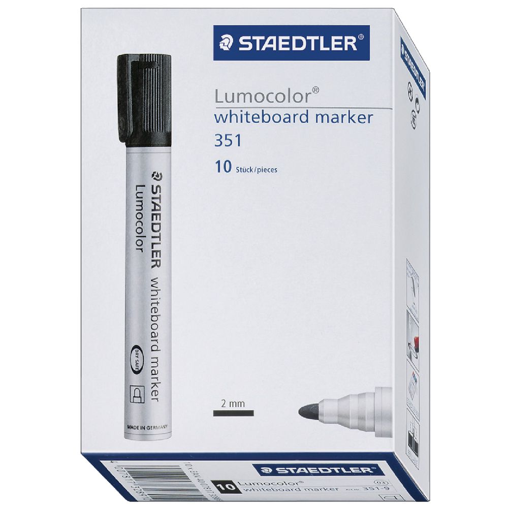 Staedtler Lumocolor 351 Whiteboard Marker Bullet Tip 10 Pack