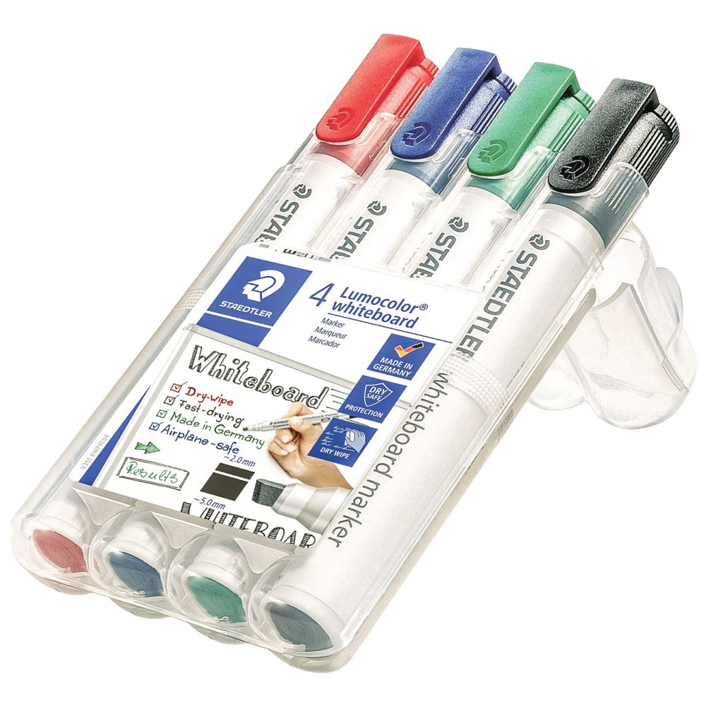 Staedtler 351 Whiteboard Markers Chisel Assorted 4 Pack