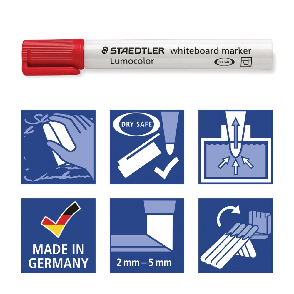 Staedtler Lumocolor 351 Whiteboard Marker Assorted 6 Pack