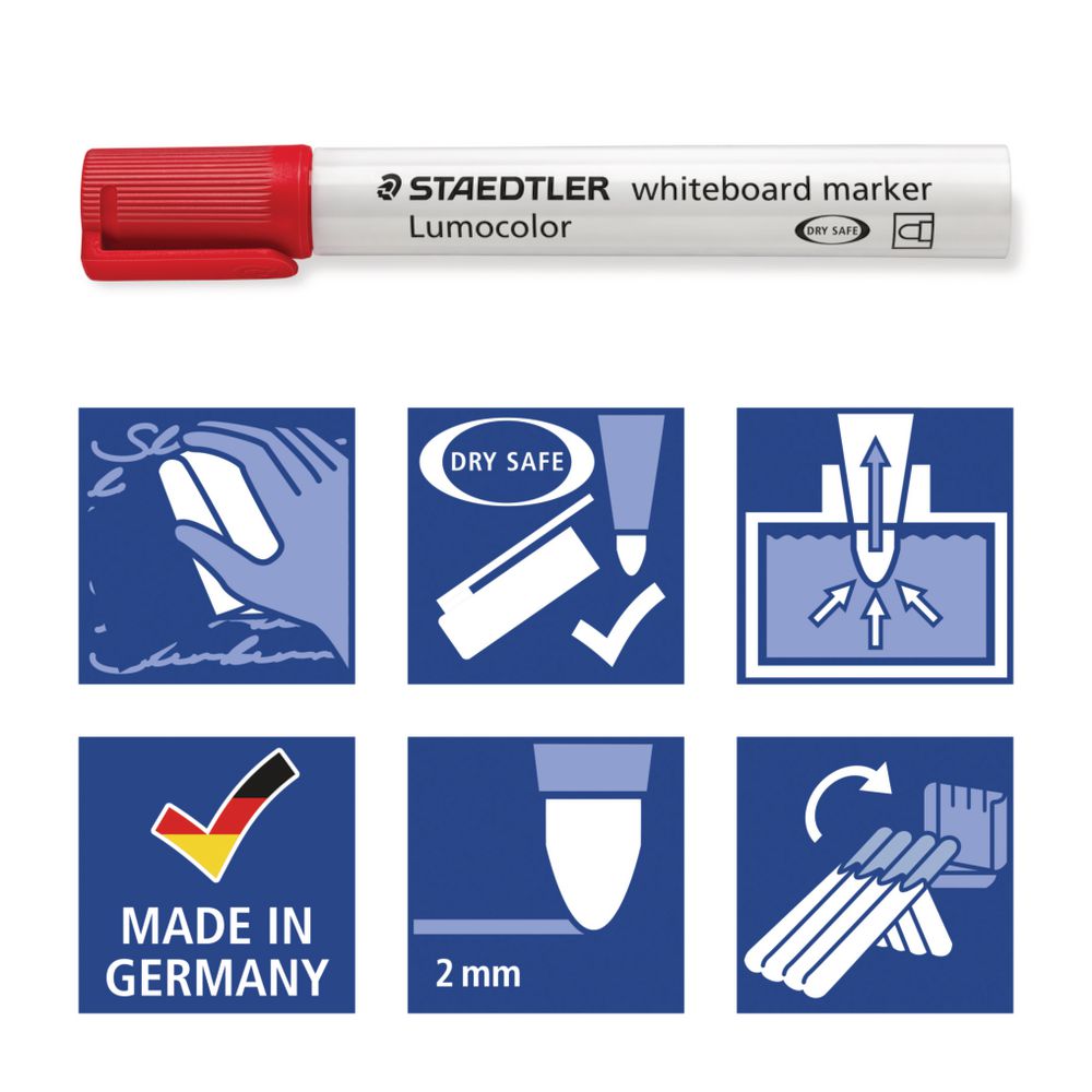 Staedtler 351 Whiteboard Markers Bullet Tip Assorted 4 Pack