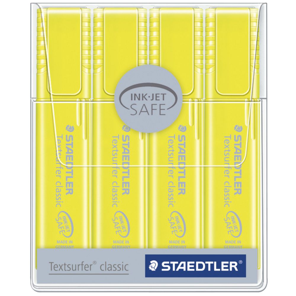 Staedtler Textsurfer Classic Highlighters Yellow 4 Pack