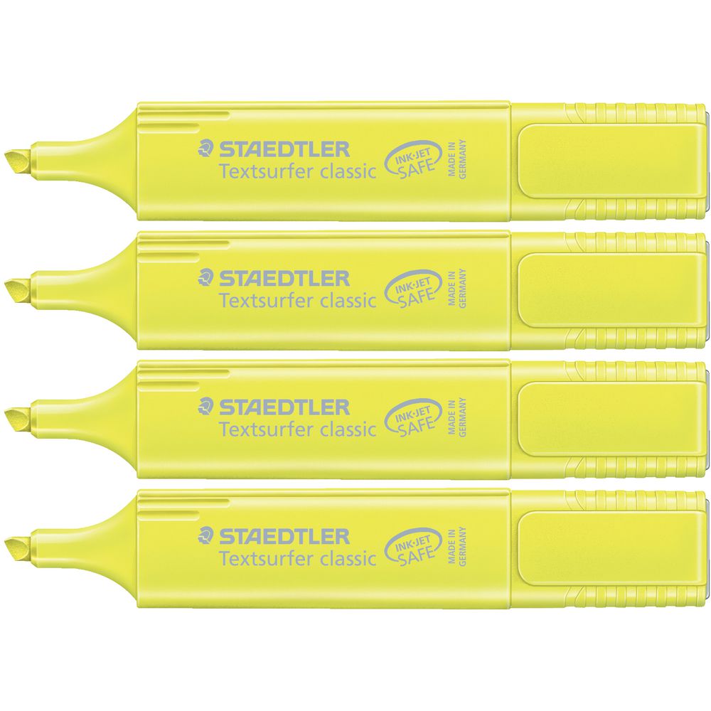 Staedtler Textsurfer Classic Highlighters Yellow 4 Pack