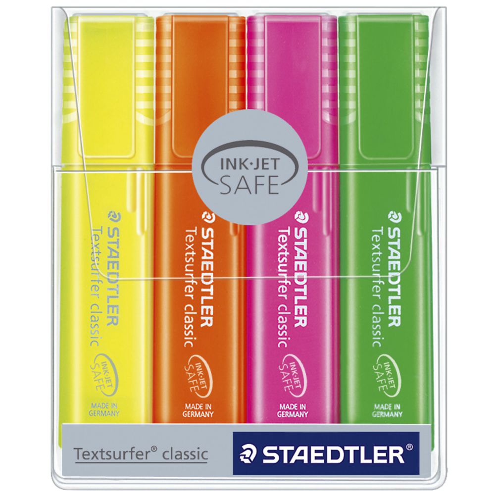 Staedtler Textsurfer Classic Highlighters Assorted 4 Pack
