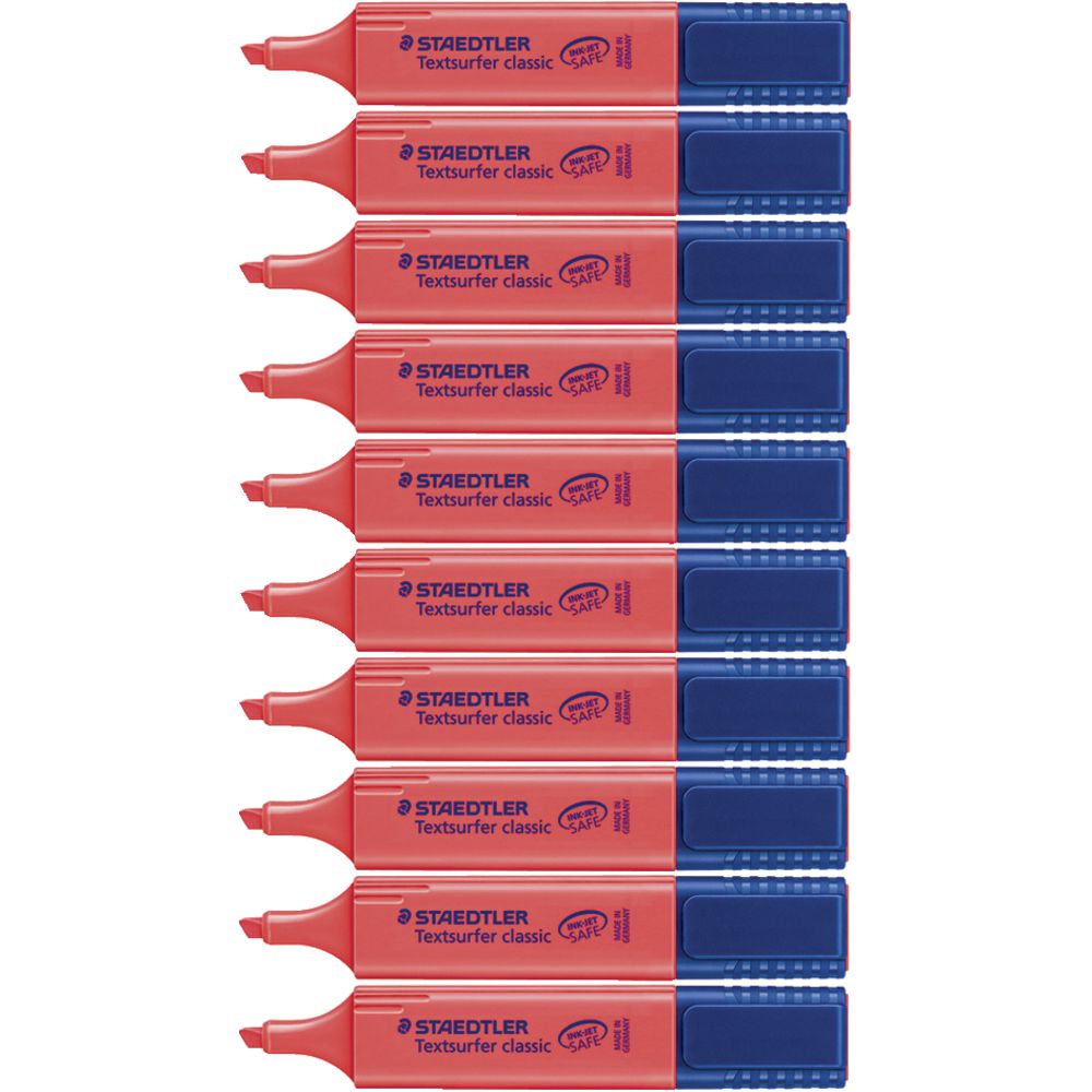 Staedtler Textsurfer Classic Highlighters Red 10 Pack