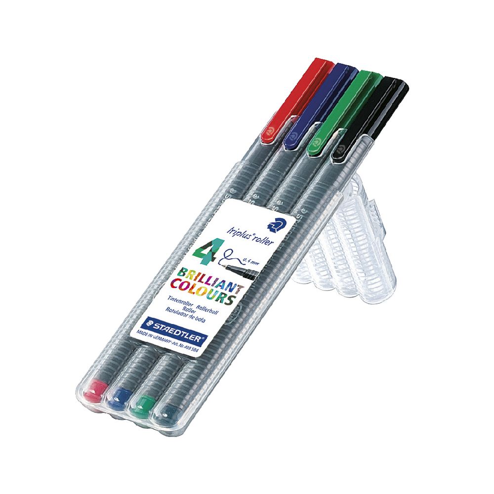 Staedtler Triplus Rollerball Pens Assorted 4 Pack