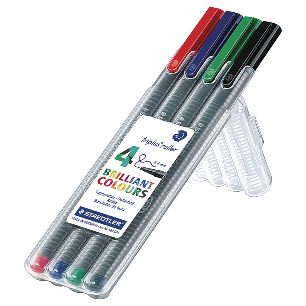 Staedtler Triplus Rollerball Pens Assorted 4 Pack