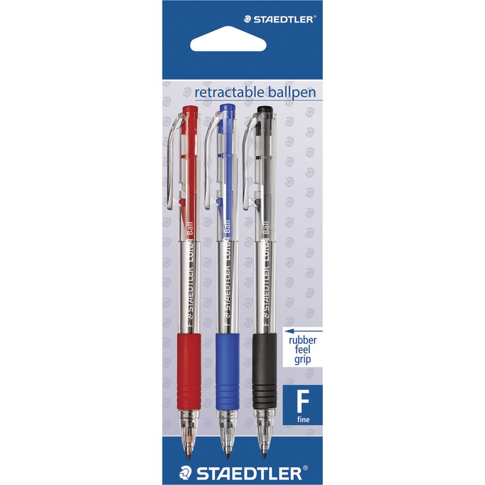 Staedtler Stick Retractable Ballpoint Pens 3 Pack