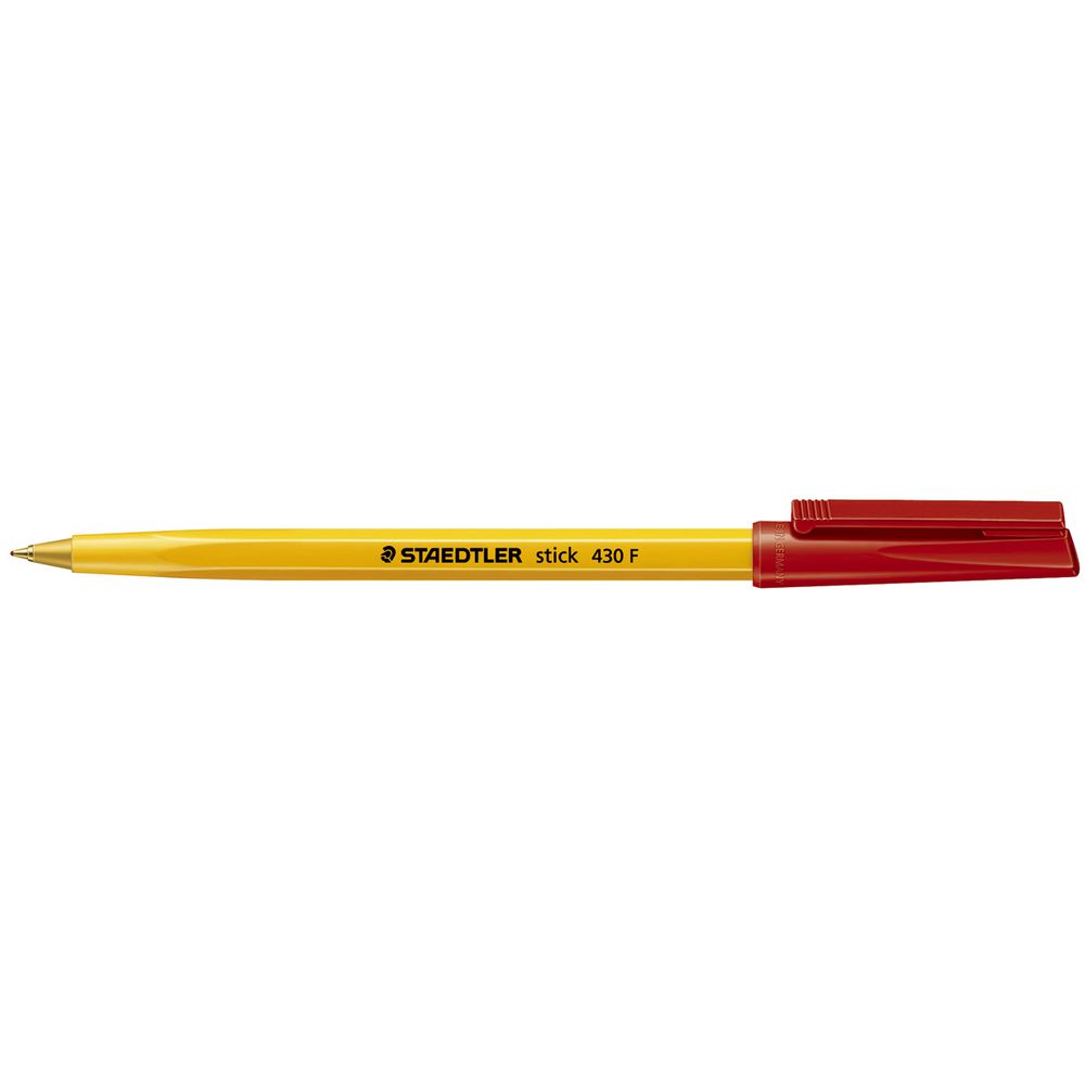 Staedtler Stick 430 Fine Ballpoint Pens Red 10 Pack