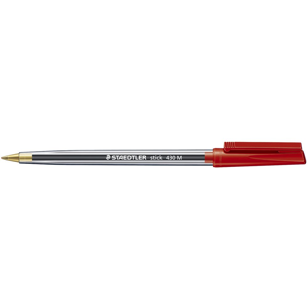 Staedtler Stick 430 Medium Ballpoint Pens Red 10 Pack
