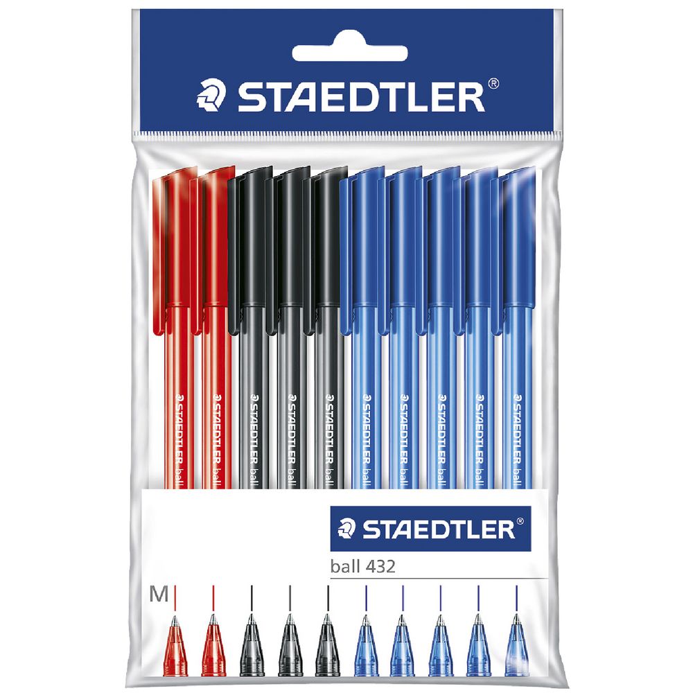 Staedtler 432 Ice Ballpoint Pens Assorted 10 Pack