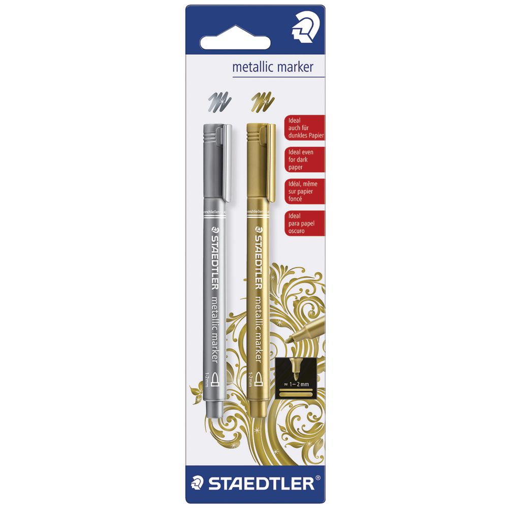 Staedtler Permanent Markers Metallic Gold/Silver 2 Pack