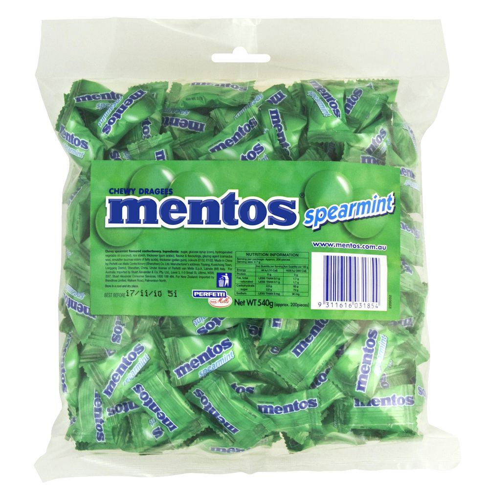 Mentos Spearmint Individual Wrapped 200 Pack