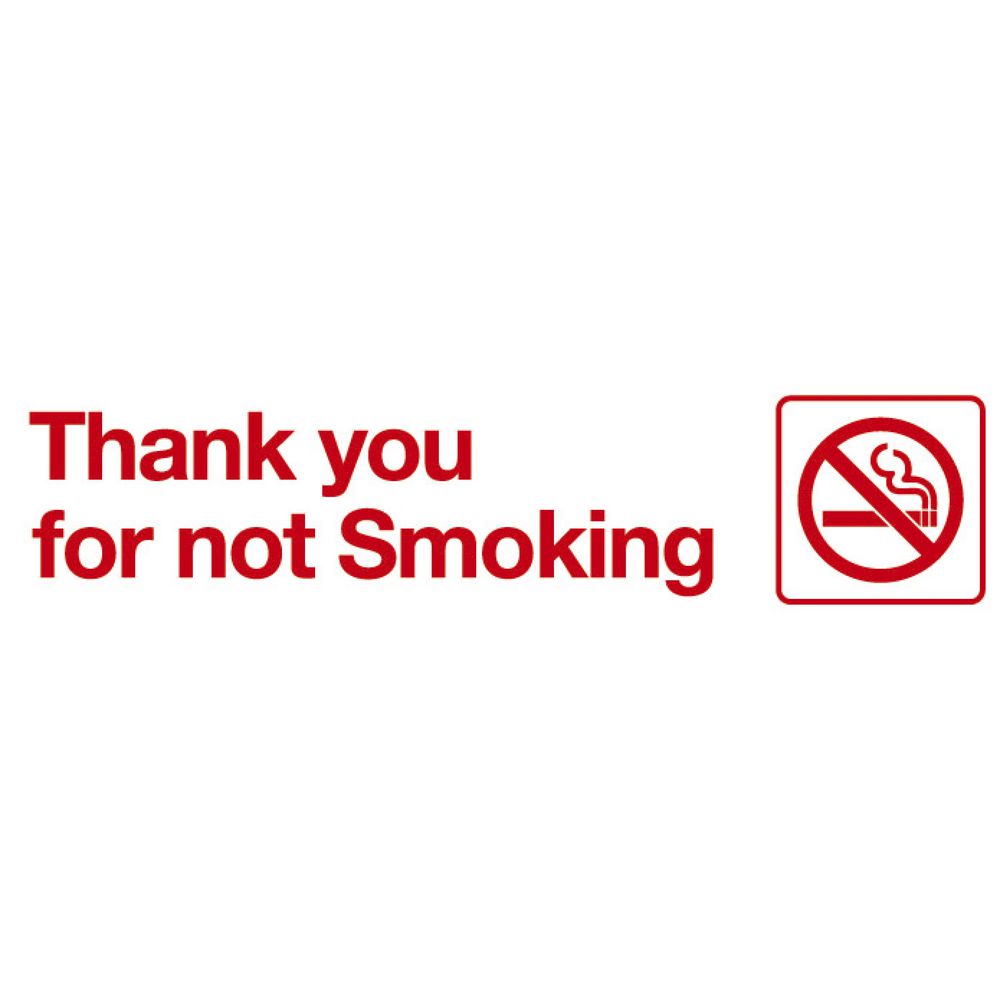 Mills Display Thank You For Not Smoking Sign 245 x 58mm