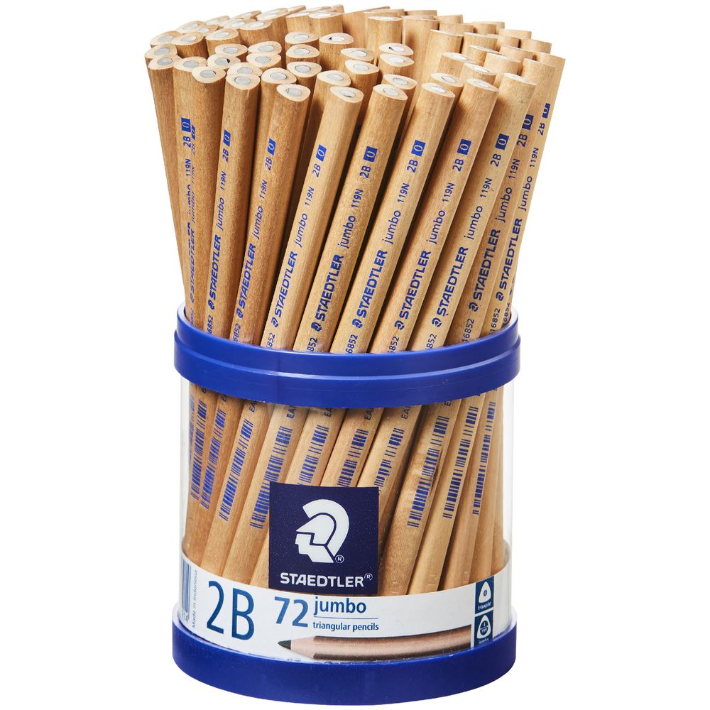Staedtler Natural Jumbo Triangular Pencil 2B 72 Pack