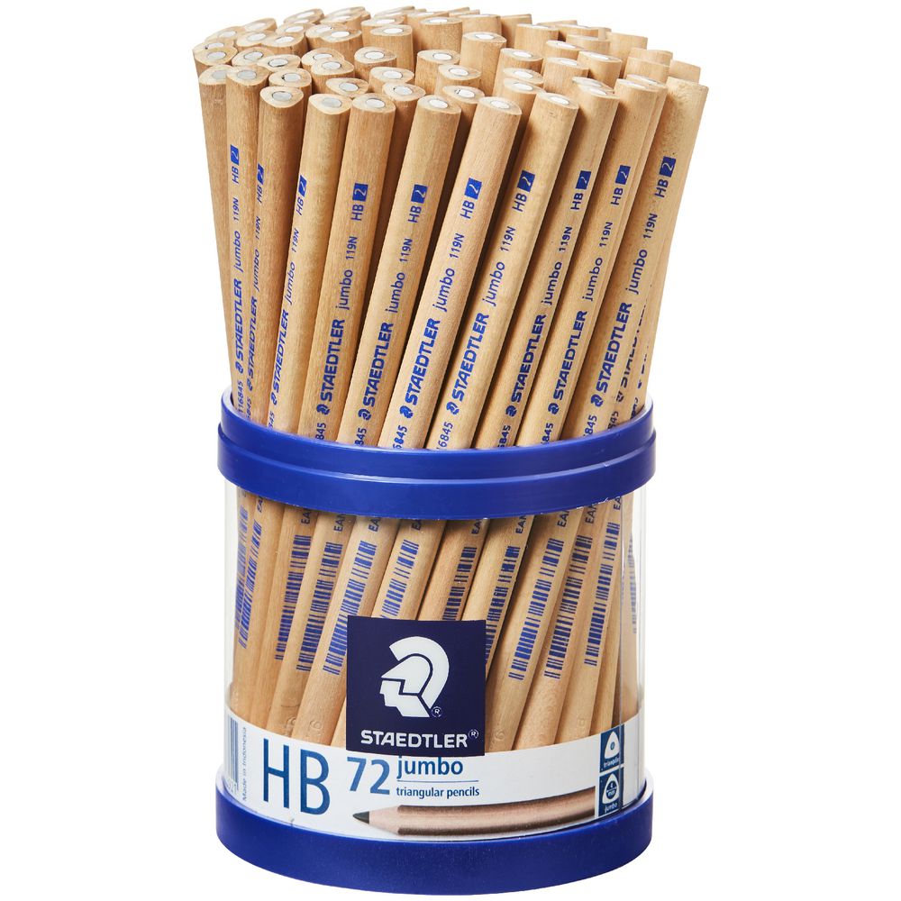 Staedtler Natural Jumbo Triangular Pencil HB 72 Pack