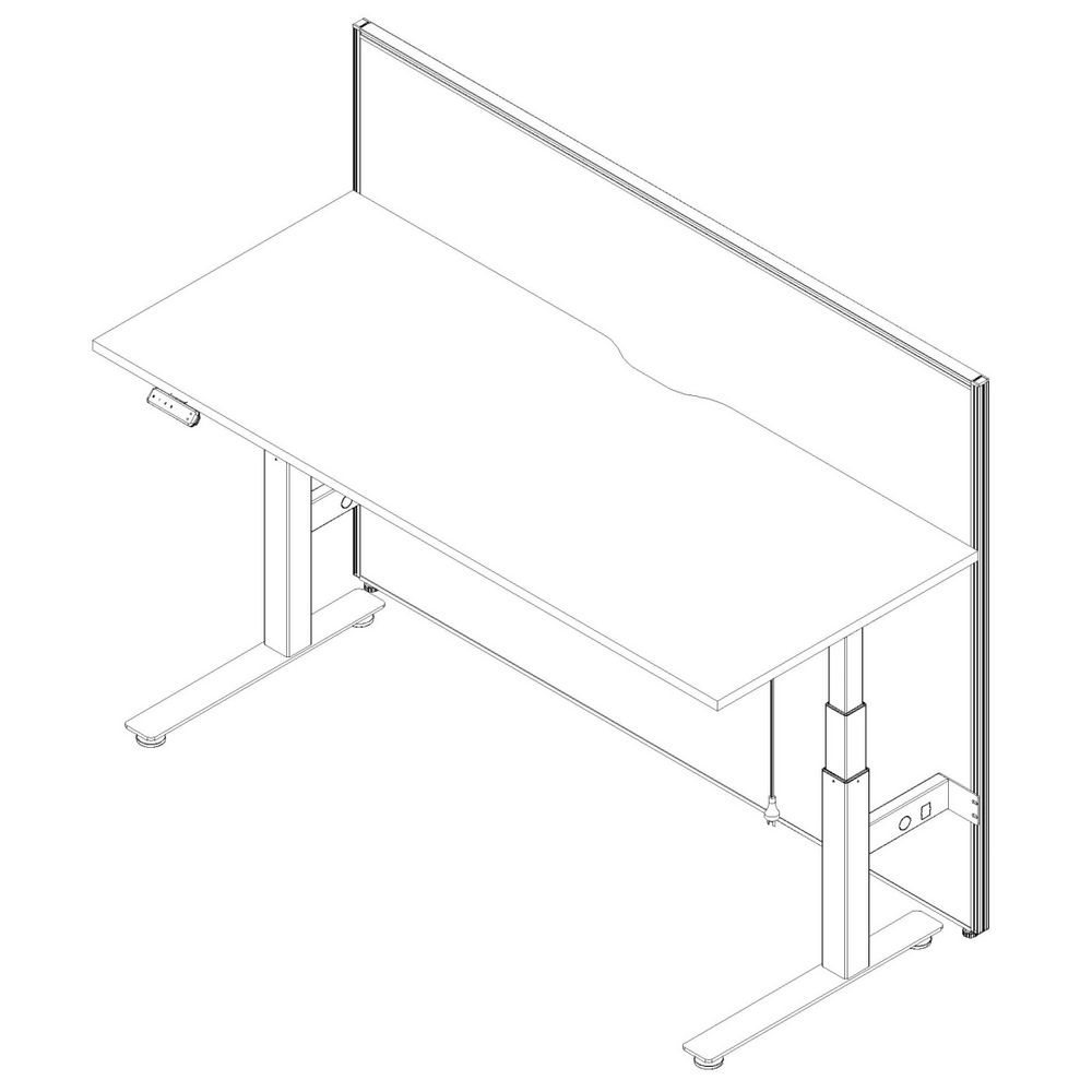 Stilford FSC Screen 1500X1250mm White Frame Grey Fabric | Officeworks