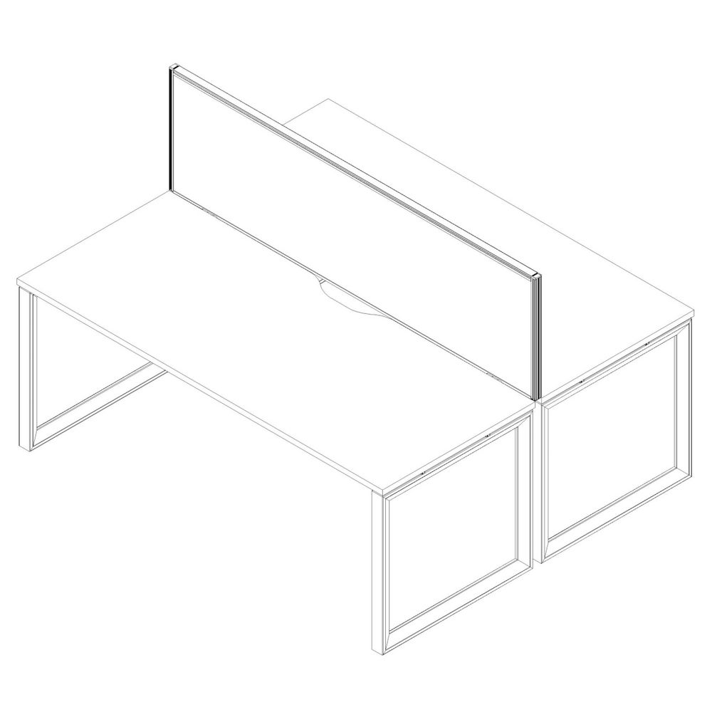 Stilford FSC Screen 1800X525mm White Frame Grey Fabric | Officeworks