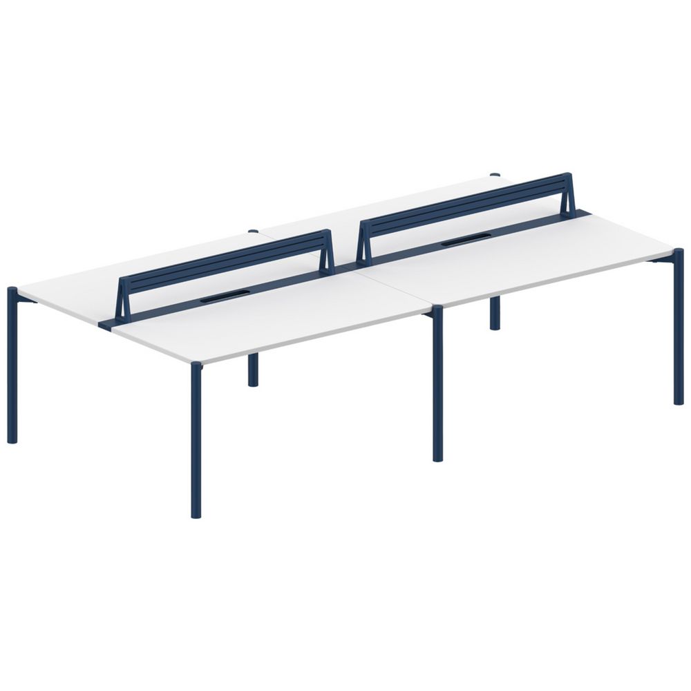 Stilford Mentone 4P Workstation White/Black/Blue | Officeworks