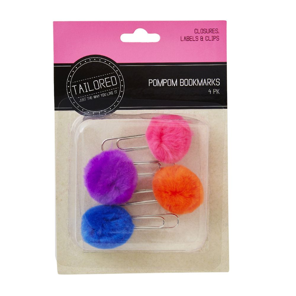 Tailored Pompom Bookmarks 4 Pack