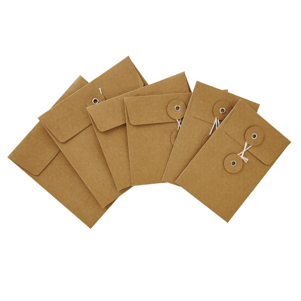 Tailored Kraft Mini String Pockets 6 Pack