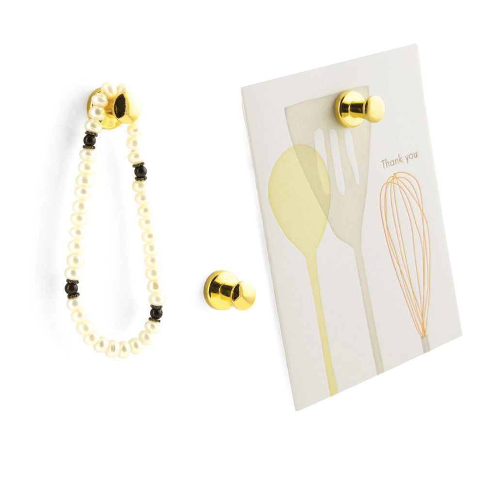 Three By Three Knob Magnets Gold 3 Pack