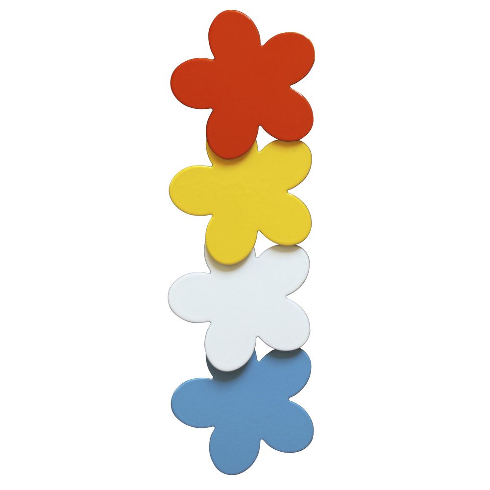 Three By Three Metal Magnets Flowers 4 Pack