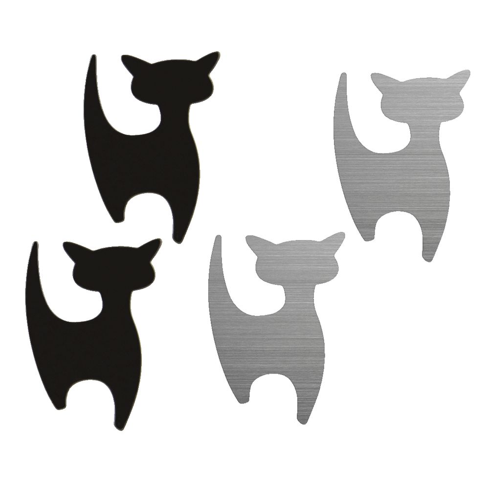 Three By Three Shape-Up! Cat Magnets Black