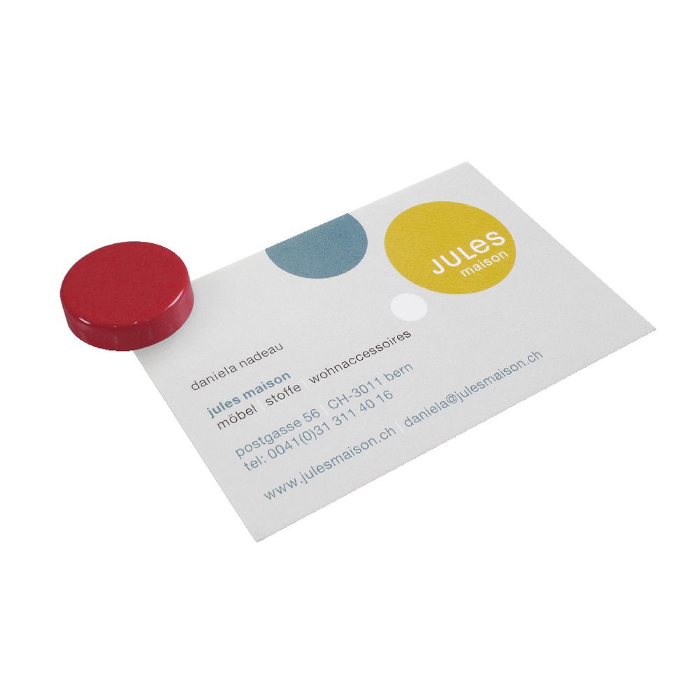 Three By Three Snap! Strong Small Magnets Red 4 Pack
