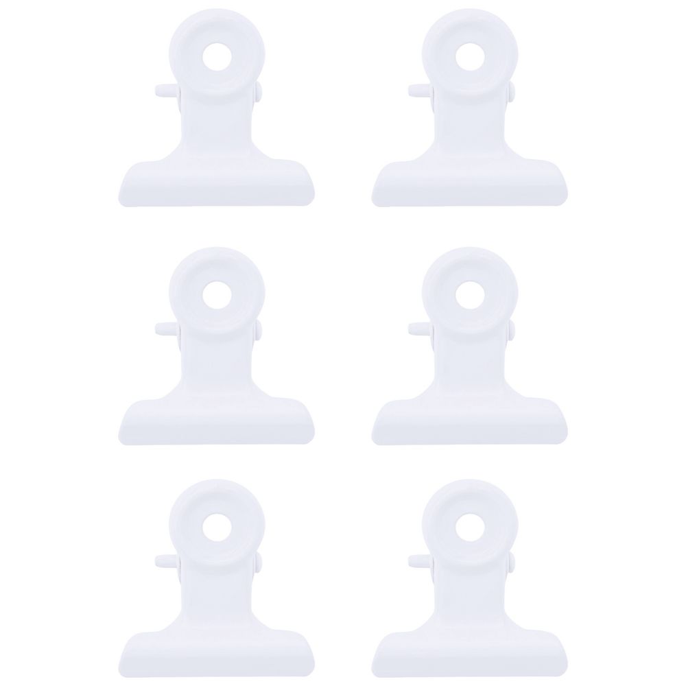 Three By Three Magnetic Clips Small White 6 Pack