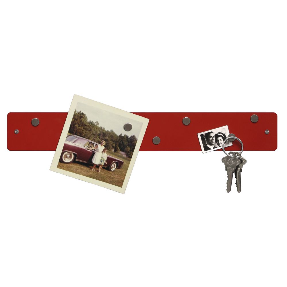 Three By Three Magnetic Mini Strip Bulletin Board Red
