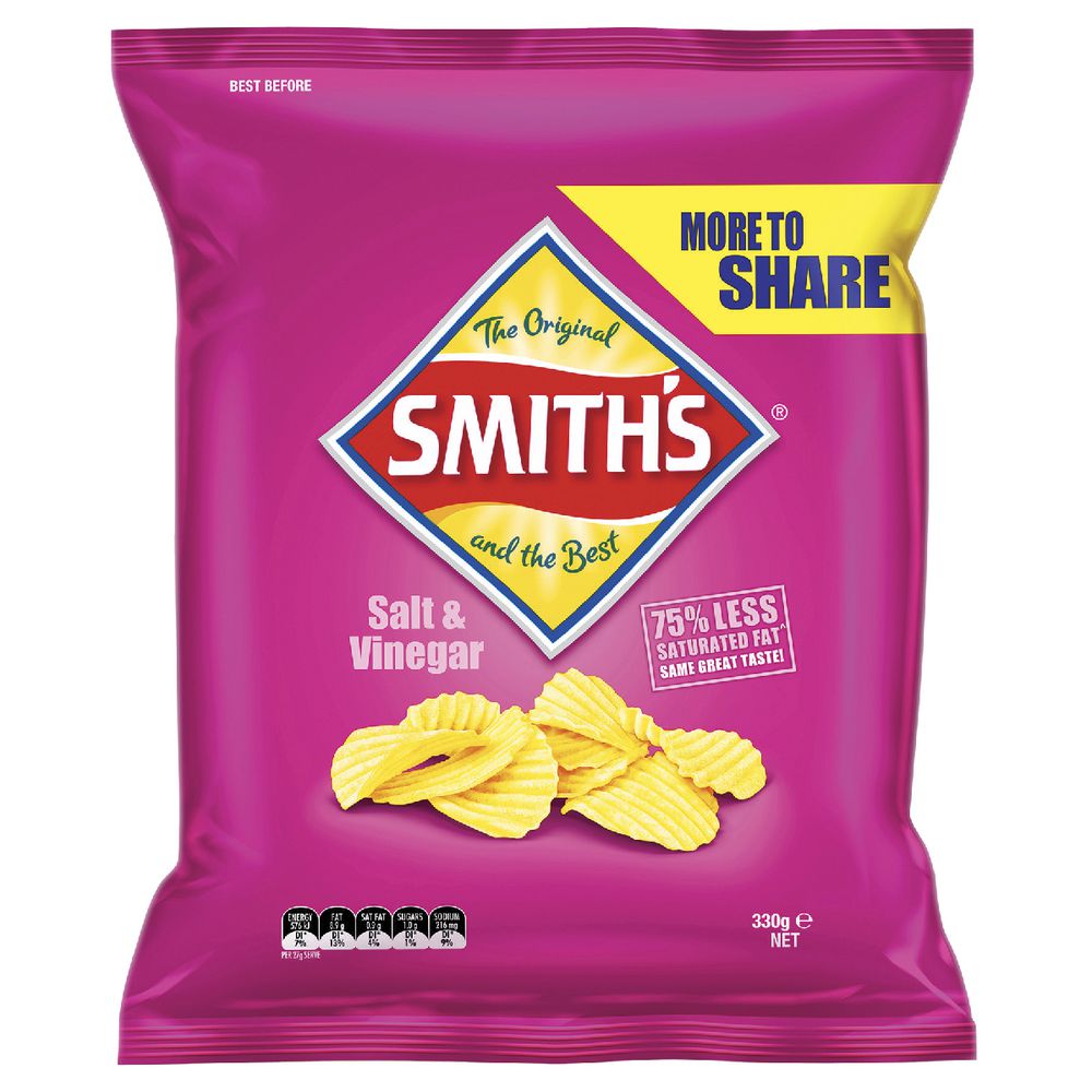 Smith's Crinkle Cut Chips Salt and Vinegar 330g