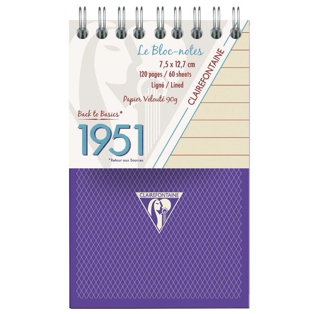 Clairefontaine 1951 Reporter's Pad 120 Page Assorted Colours