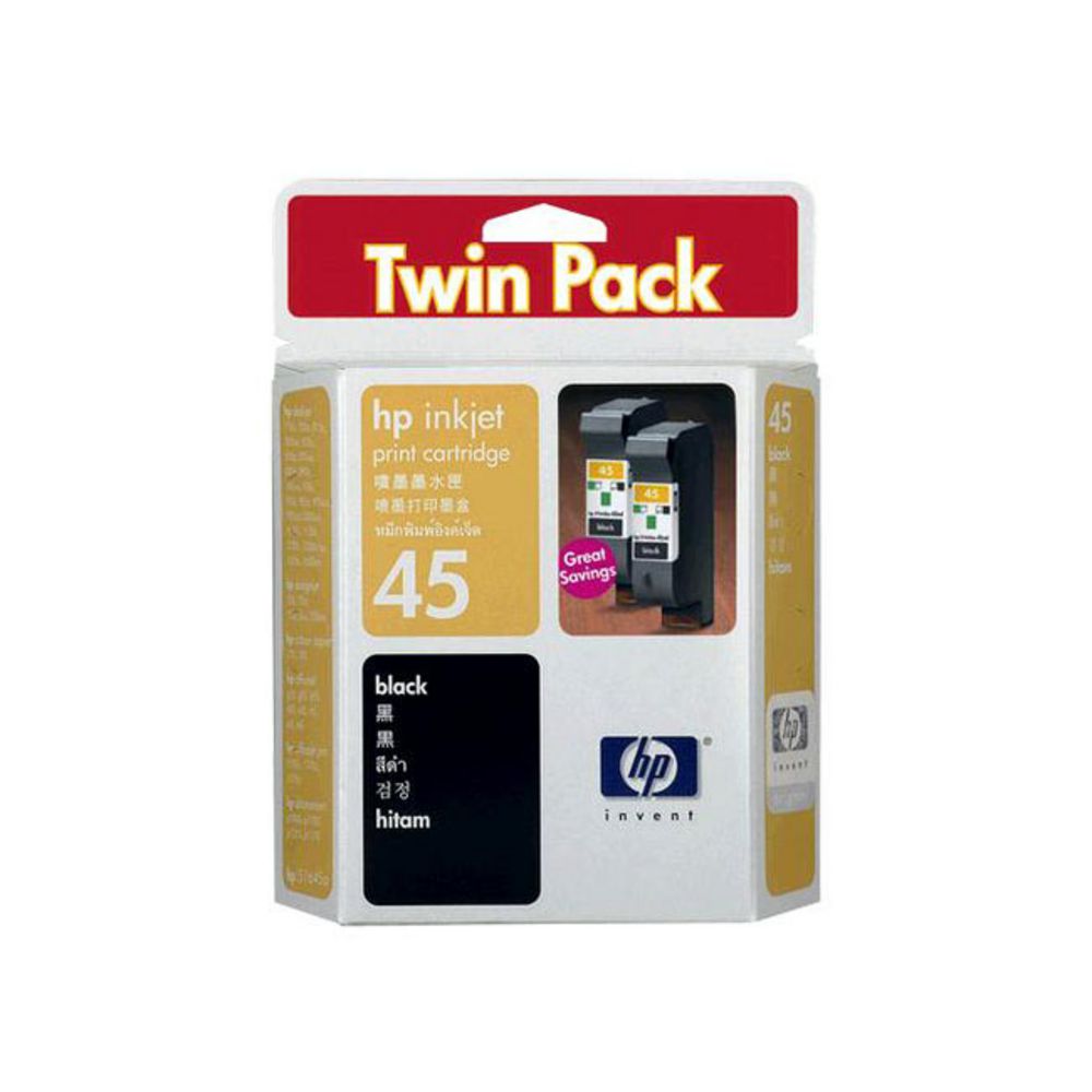 HP 45 Ink Cartridge Black Twin Pack