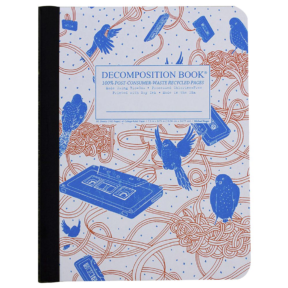 Decomposition Ruled Notebook Bird 160 Page