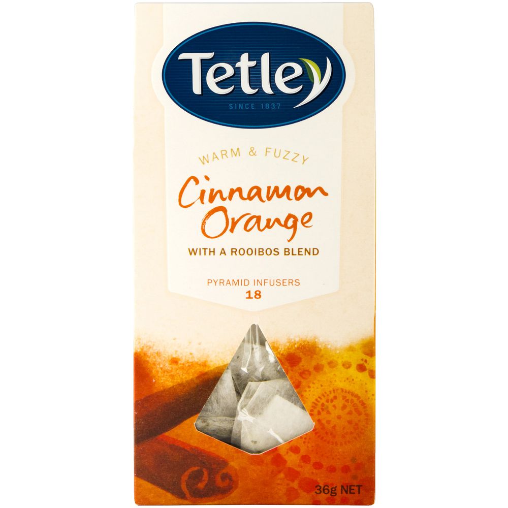 Tetley Cinnamon Orange Infusion Pyramid Tea Bags 18 Pack