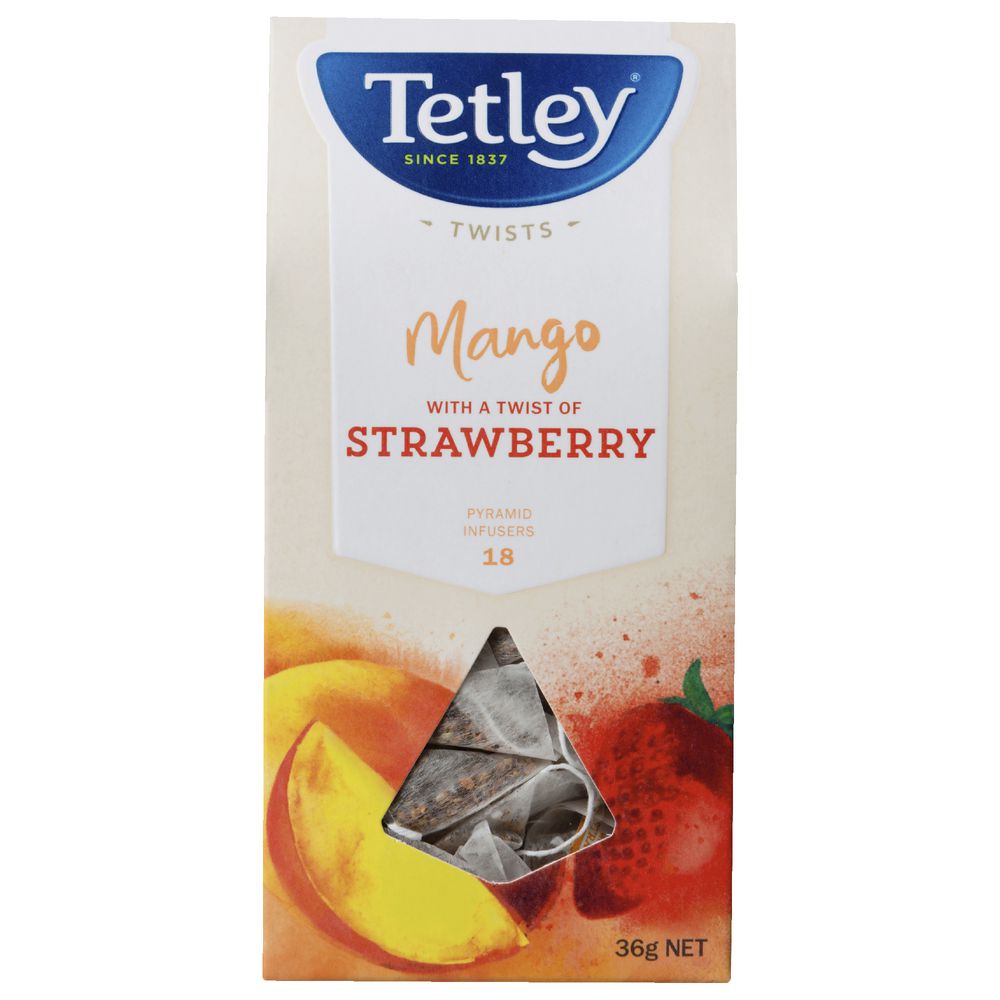 Tetley Mango and Strawberry Infusion Tea Bags 18 Pack