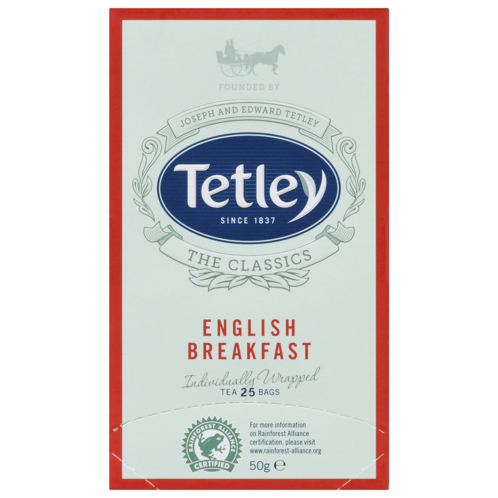 Tetley Classics Foil English Breakfast Tea Bags 25 Pack