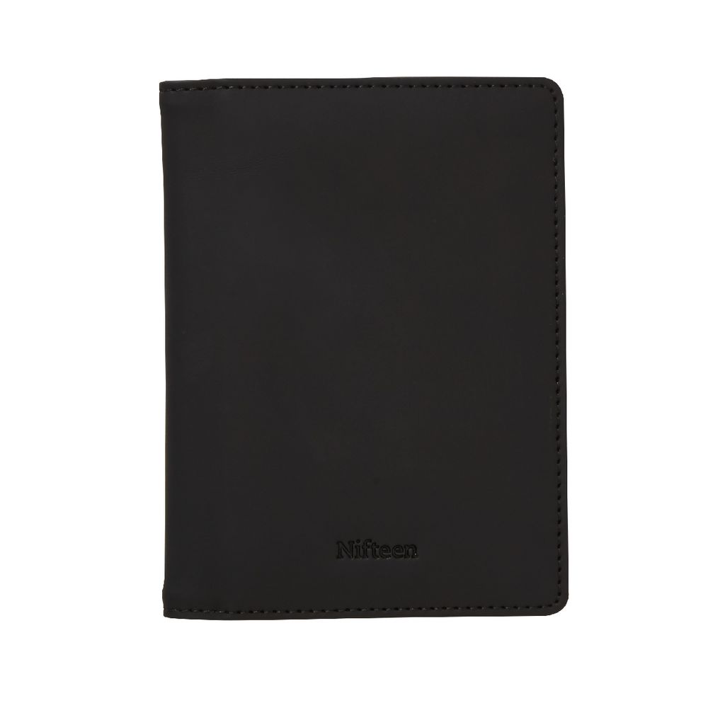 Nifteen Leather Passport Holder Black