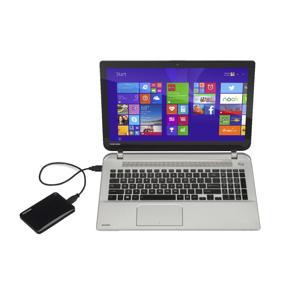 Toshiba 1TB Canvio Connect II Portable Hard Drive Black
