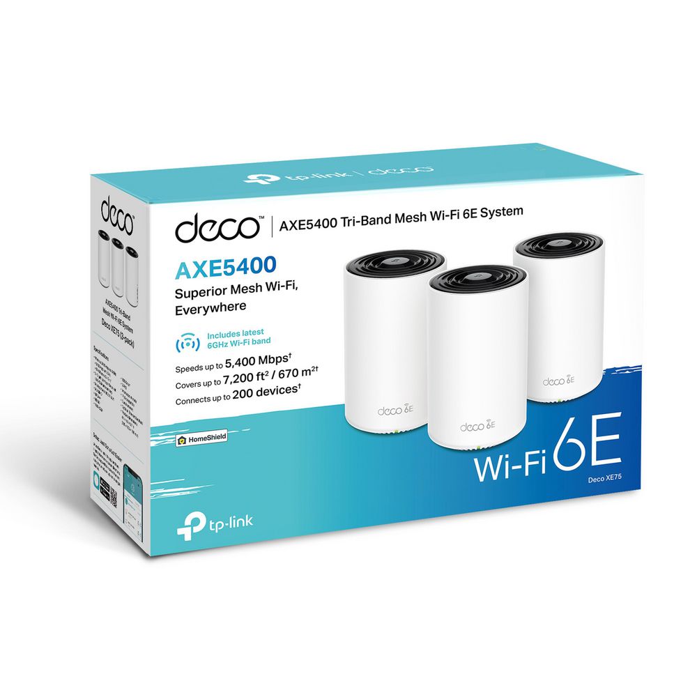 TP-Link Deco AXE5400 Wi-Fi 6E ルーター 2台セット TP-Link AXE5400 Tri-band Mesh WiFi 6E System 3 Pack