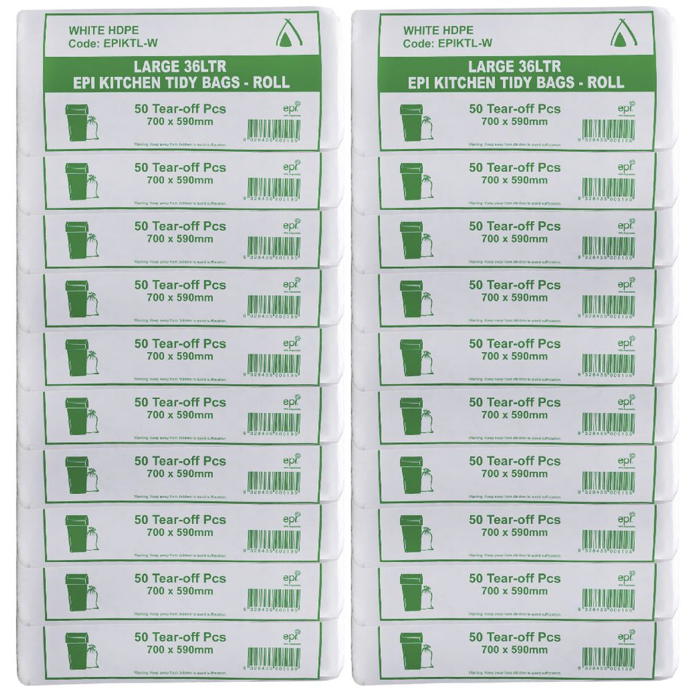 Tailored Packaging Degradable Bin Liner White 36L 1000 Pack