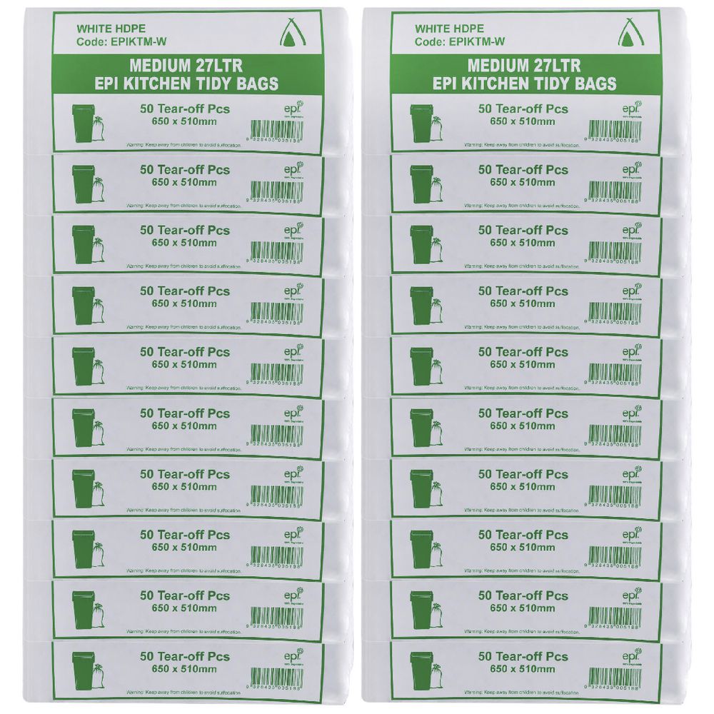 Tailored Packaging Degradable Bin Liner White 27L 1000 Pack