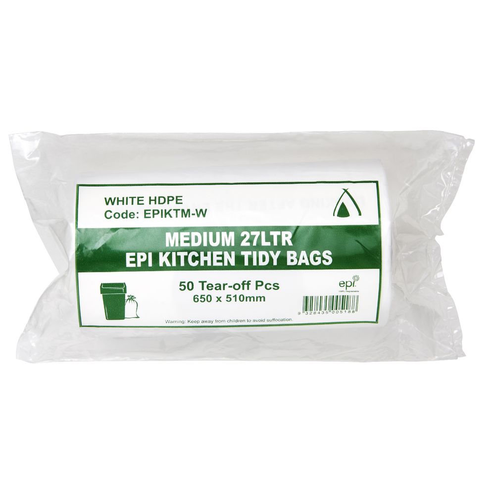 Tailored Packaging Degradable Bin Liner White 27L 50 Pack