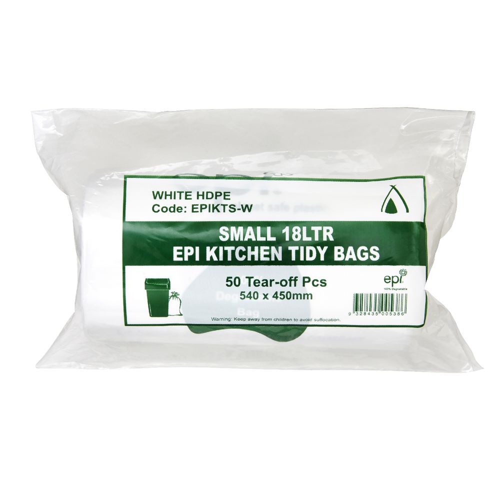 Tailored Packaging Degradable Bin Liner White 18L 50 Pack